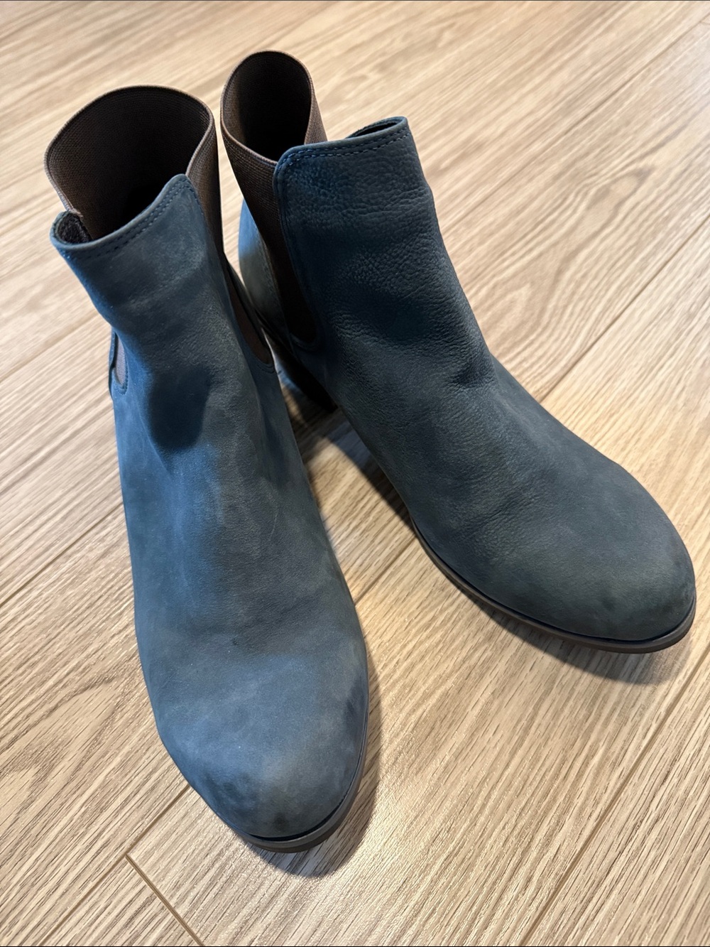 Bueno Blue Suede Chelsea Boots
